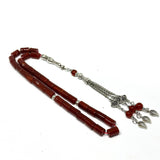 Barrel-shaped Carnelian, 10mm, 33 beads