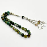 Dark green Suleimani agate 10mm 33 beads