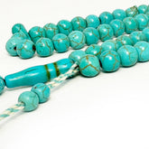 Turquoise Howlite Tasbih, Blue, 8mm beads, 100 beads, 2 counters