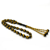 سبحة كوك اسود مطعم بتراب الكهرمان 10 mm 33 beads