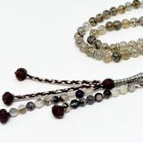Dendritic Agate Prayer Beads, 8mm, 100 beads, 2 counters