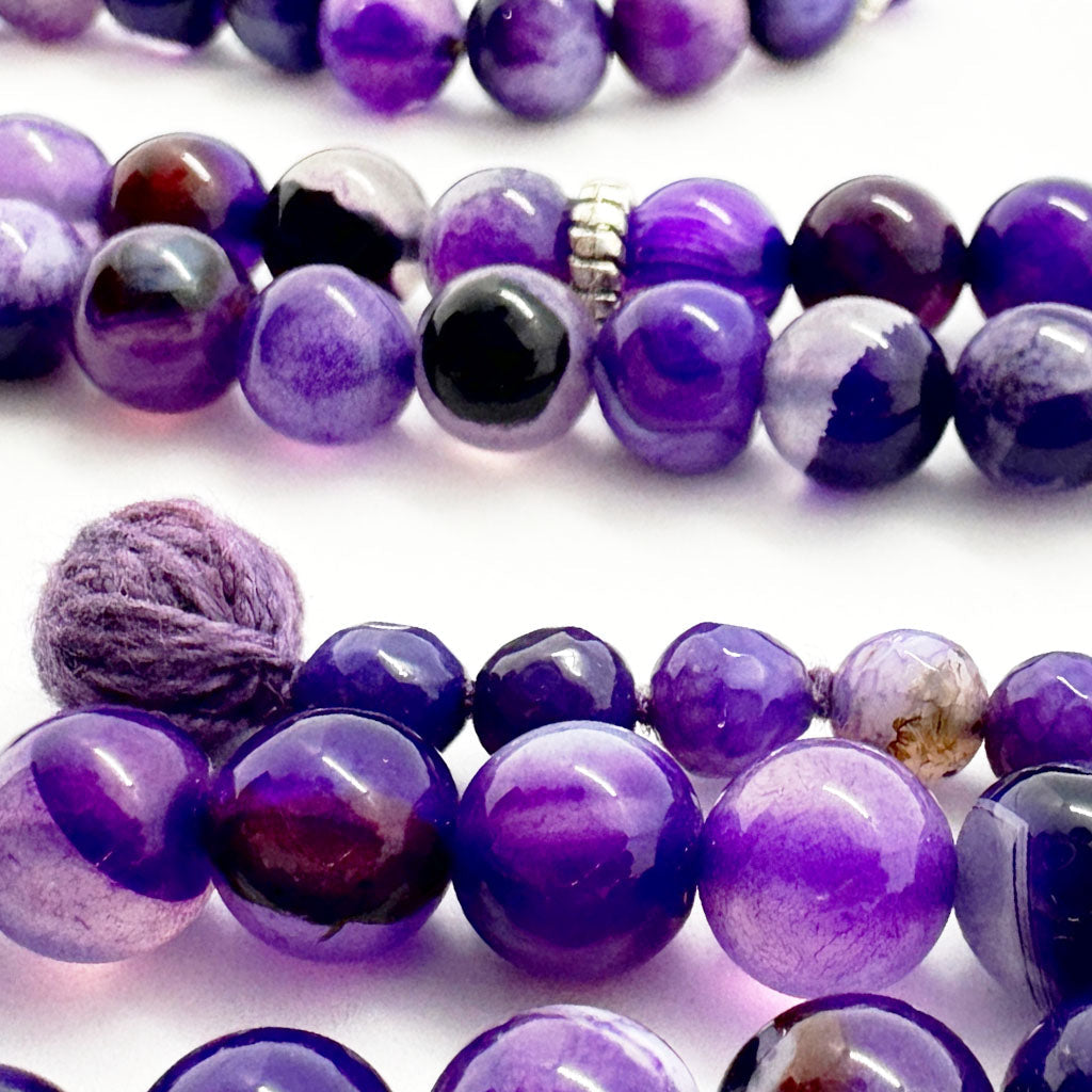Purple Suleimani Agate Beads, 100 beads, 8mm, 2 counters