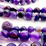 Purple Suleimani Agate Beads, 100 beads, 8mm, 2 counters