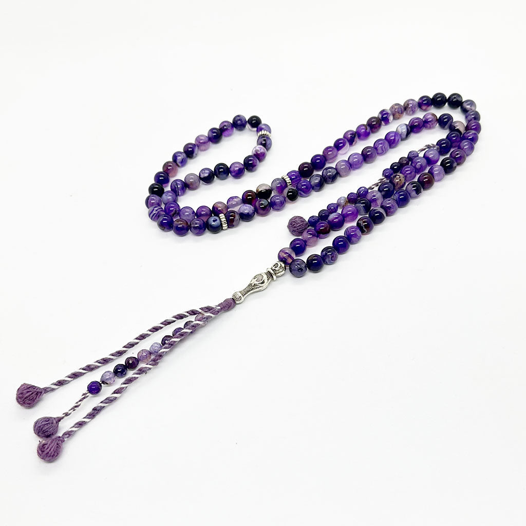 Purple Suleimani Agate Beads, 100 beads, 8mm, 2 counters