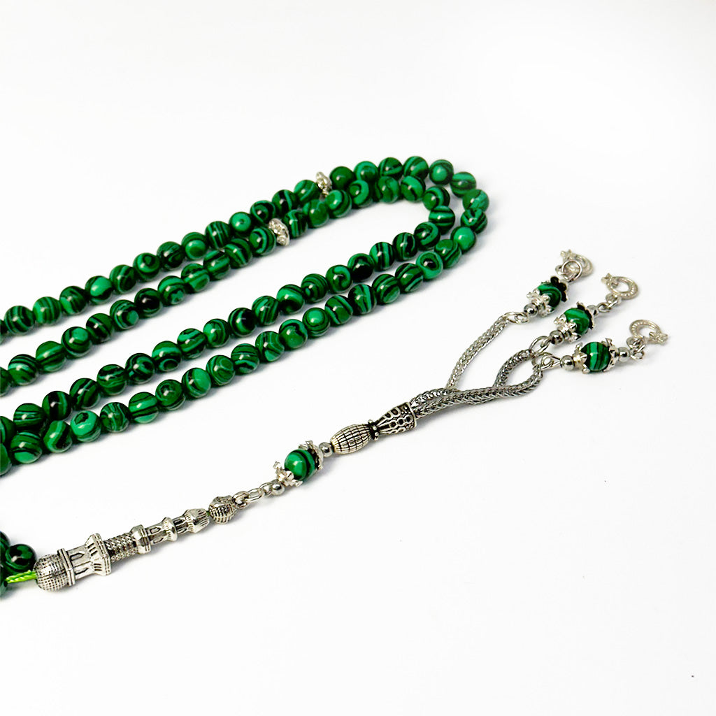سبحه حجر مالاكيت 6 ملي 99 حبايه