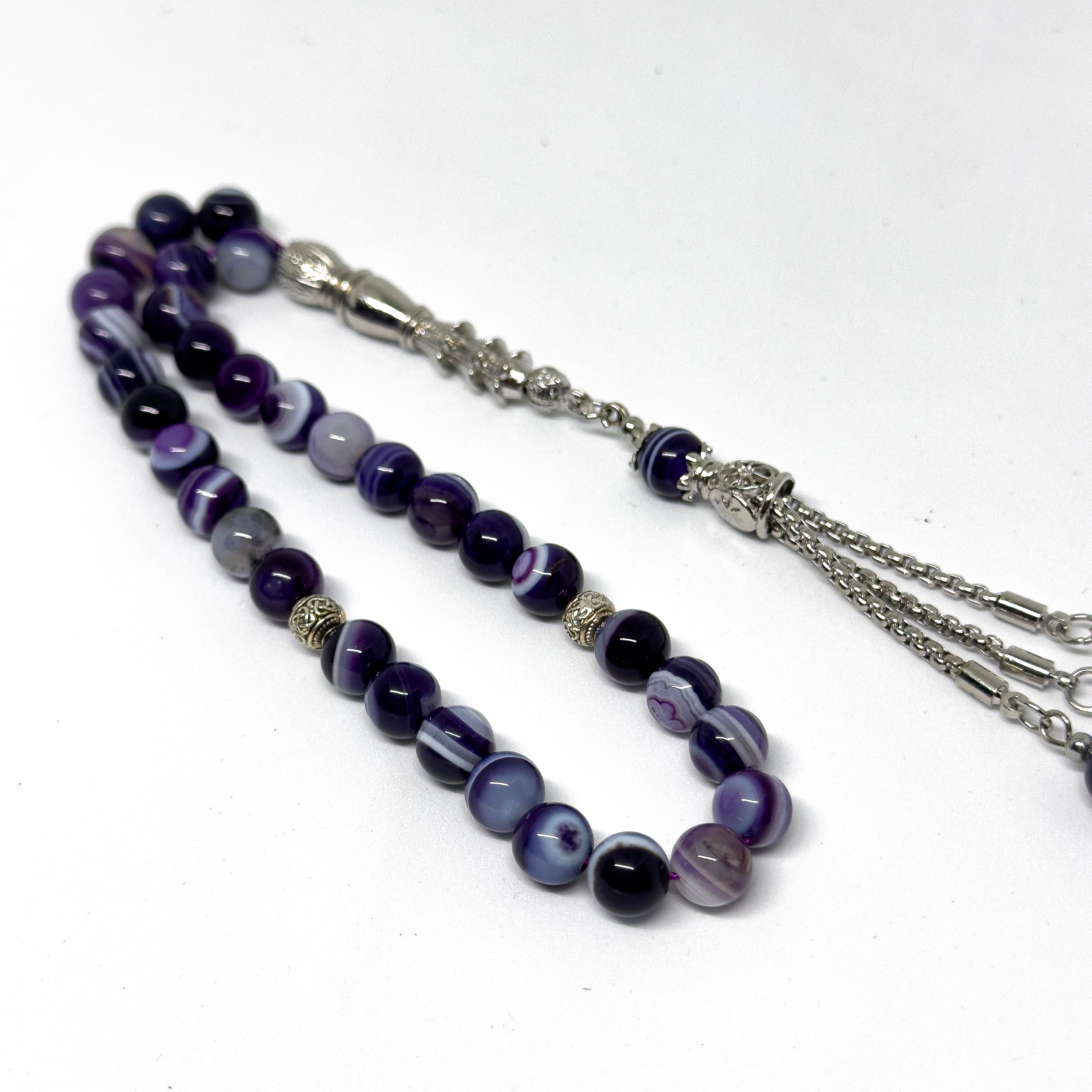 Purple Suleimani Agate, 8 mm, 33 beads