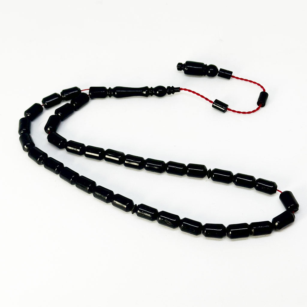 Black Bakelite 8mm barrel 33 beads