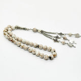 White turquoise with mother-of-pearl, 10mm, 33 beads