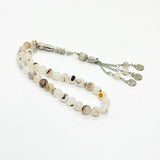 Tree agate prayer beads, 33 beads, 10 mm