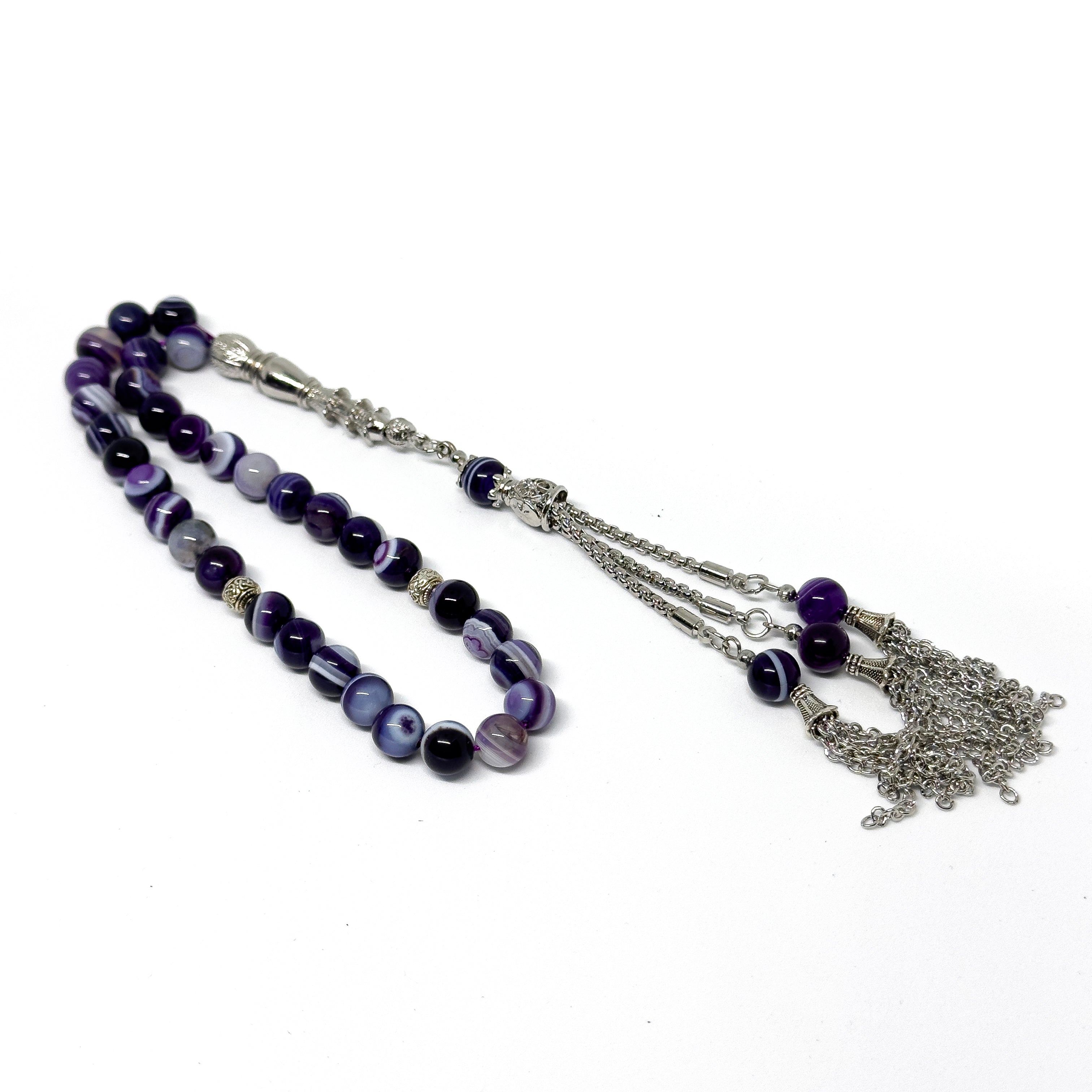 Purple Suleimani Agate, 8 mm, 33 beads