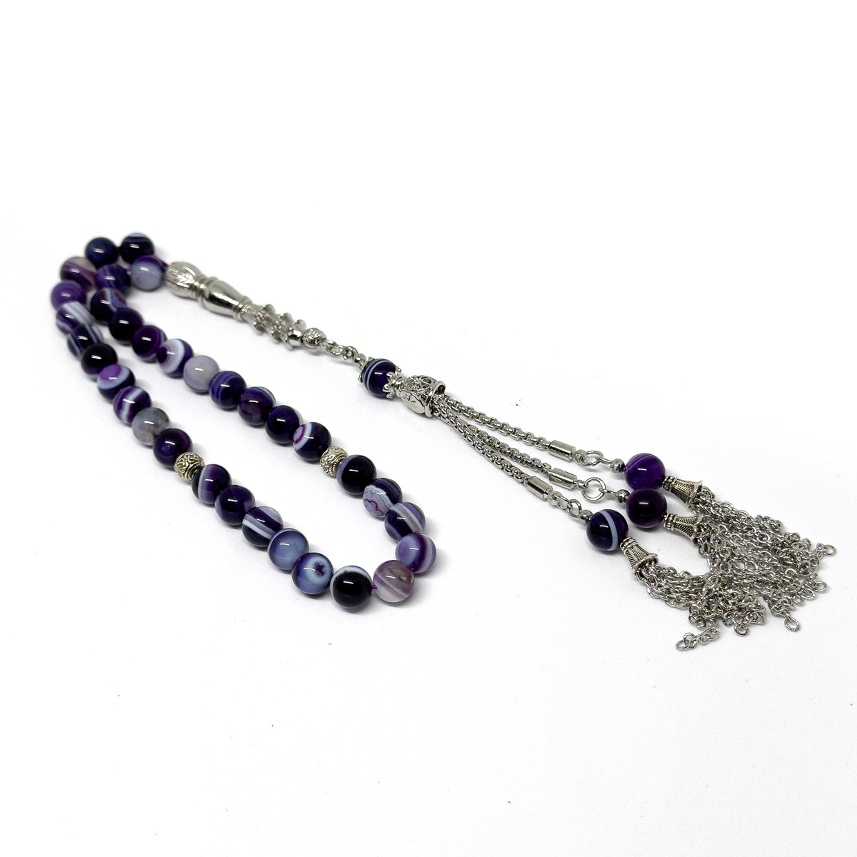 Purple Suleimani Agate, 8 mm, 33 beads