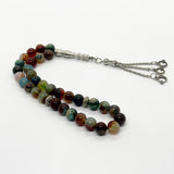 Indian colored agate, 10 mm, 33 beads