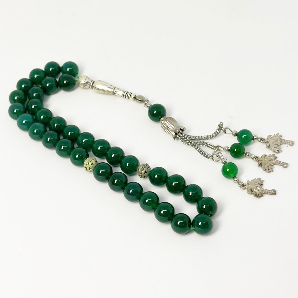 Green agate 10 mm 33 beads
