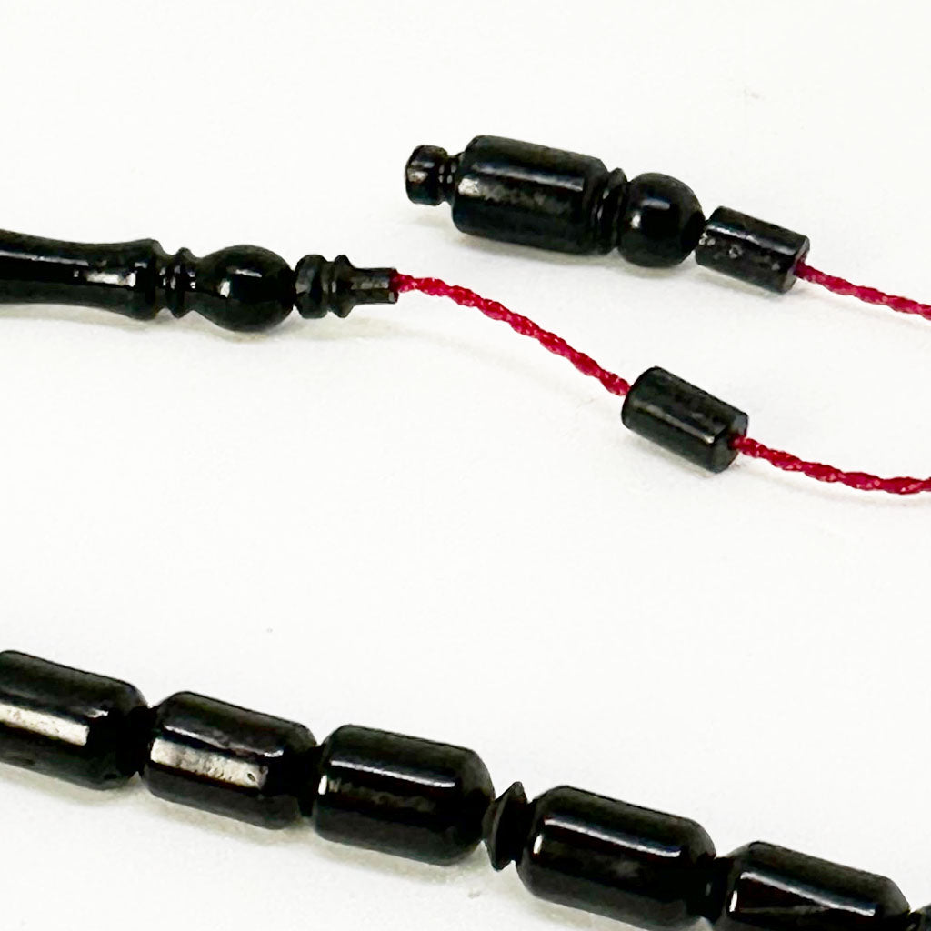 Black Bakelite 8mm barrel 33 beads