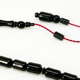 Black Bakelite 8mm barrel 33 beads