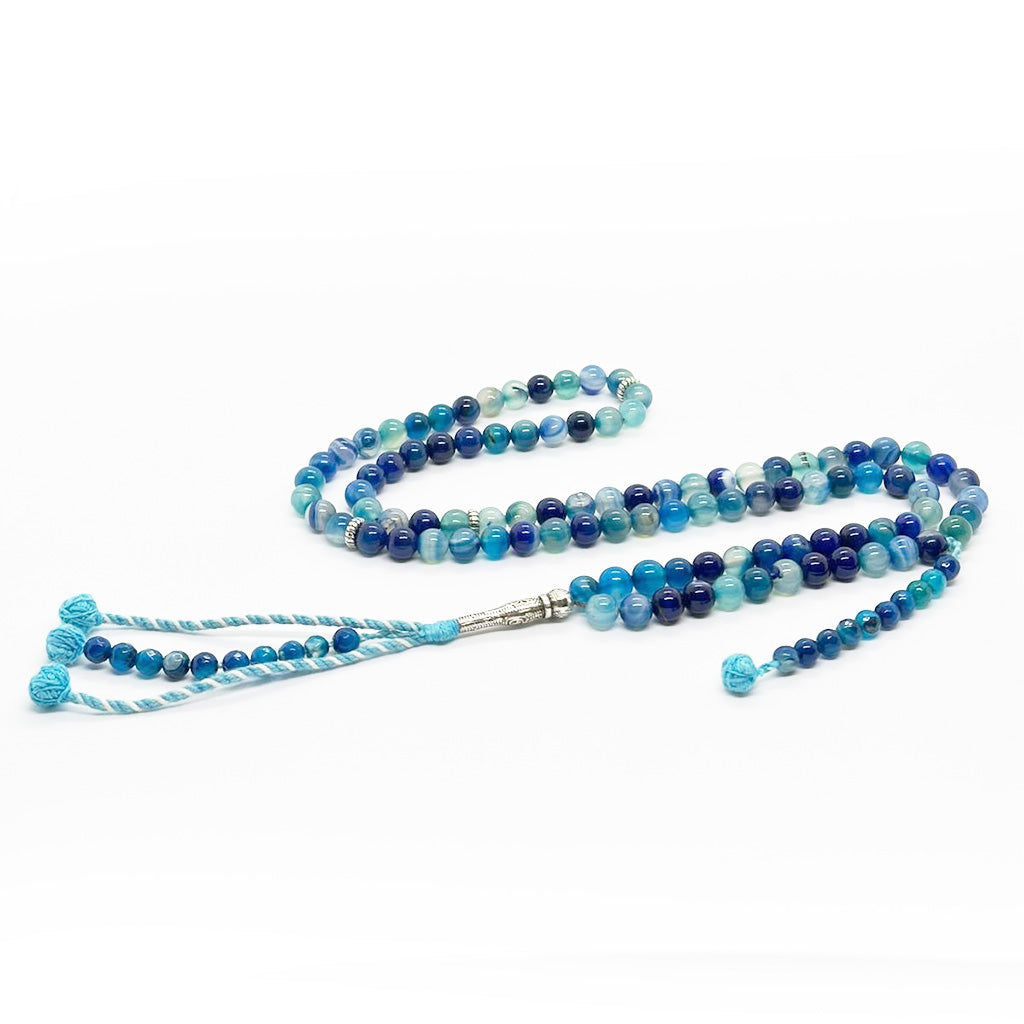Blue Suleimani Agate, 8mm, 100 beads, 2 strands