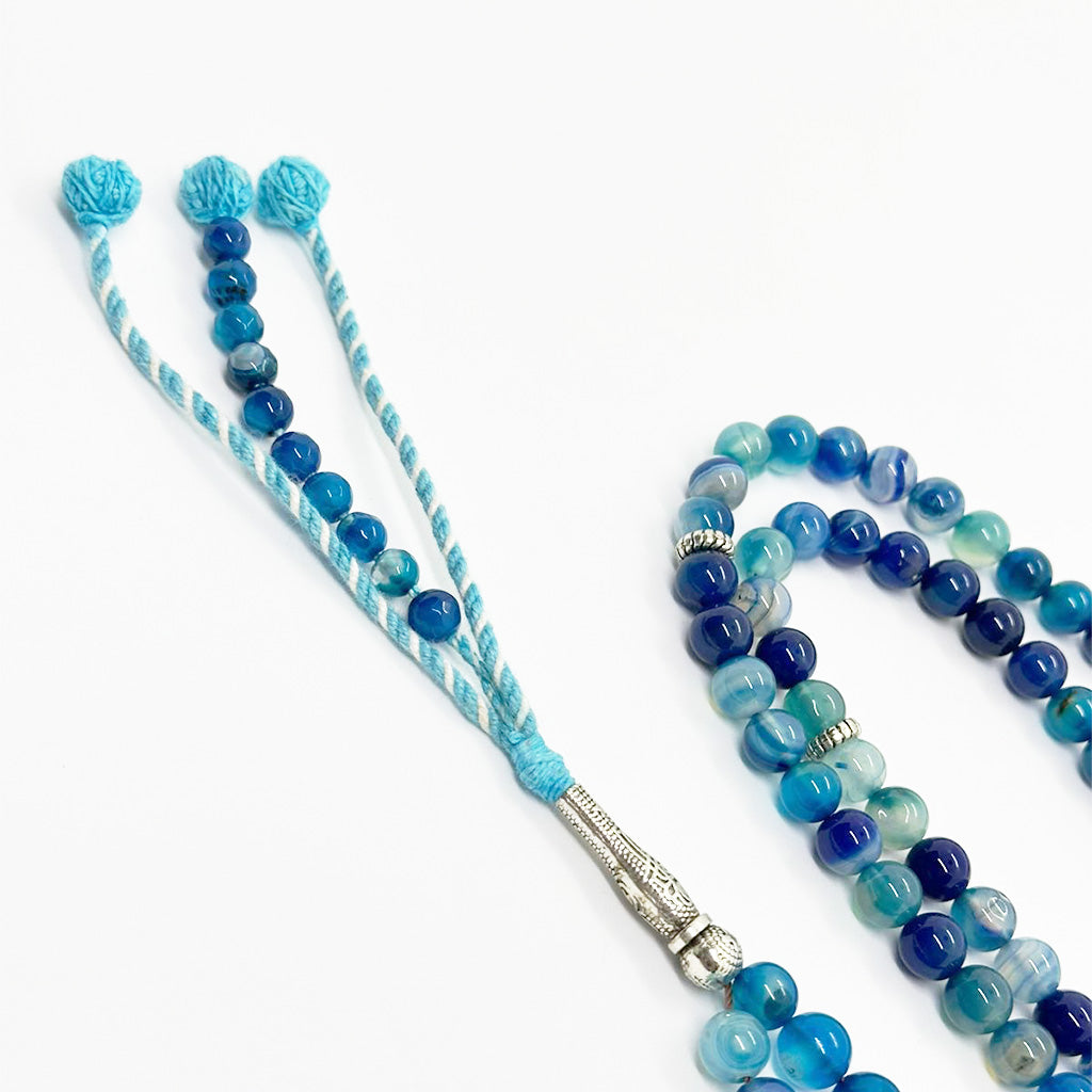 Blue Suleimani Agate, 8mm, 100 beads, 2 strands
