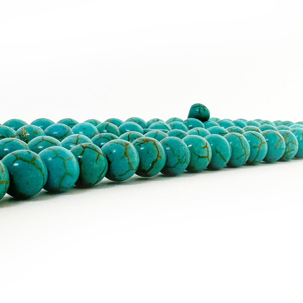 Turquoise Howlite Tasbih, Blue, 8mm beads, 100 beads, 2 counters