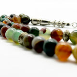 Indian green agate 10mm 33 beads