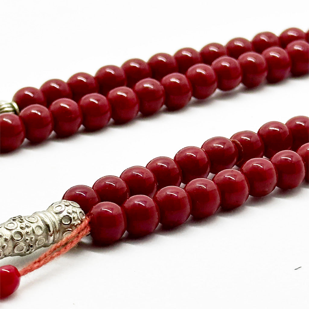 Deer blood agate 6 mm, 100 beads, 2 counters