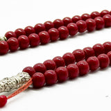 Deer blood agate 6 mm, 100 beads, 2 counters