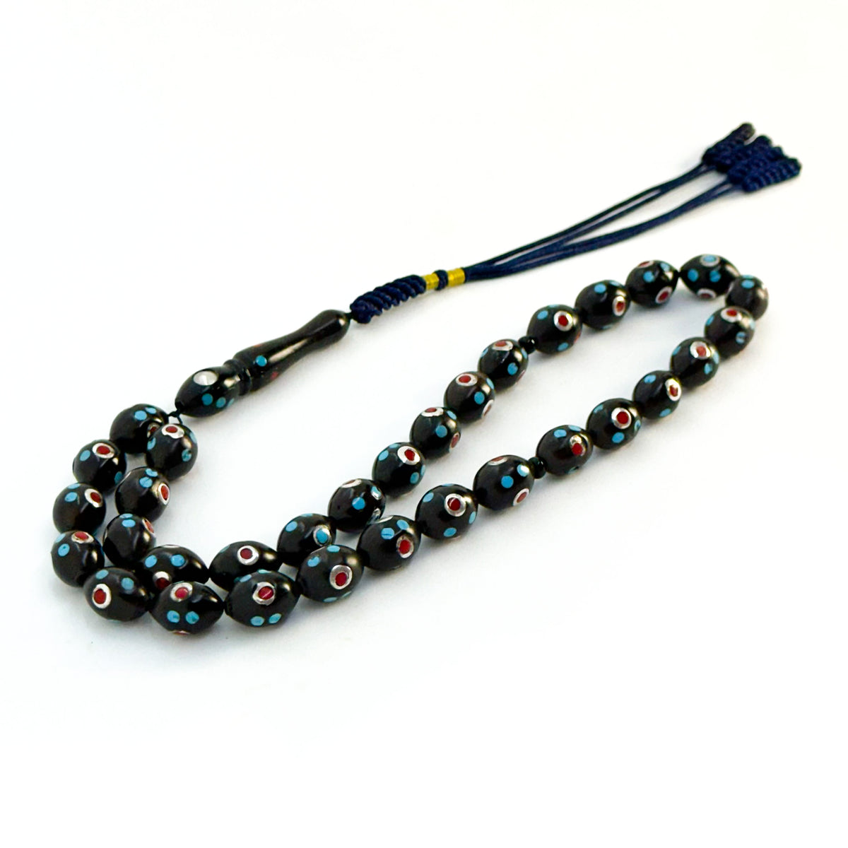 سبحة كوك اسود مطعم 8 mm 45 beads