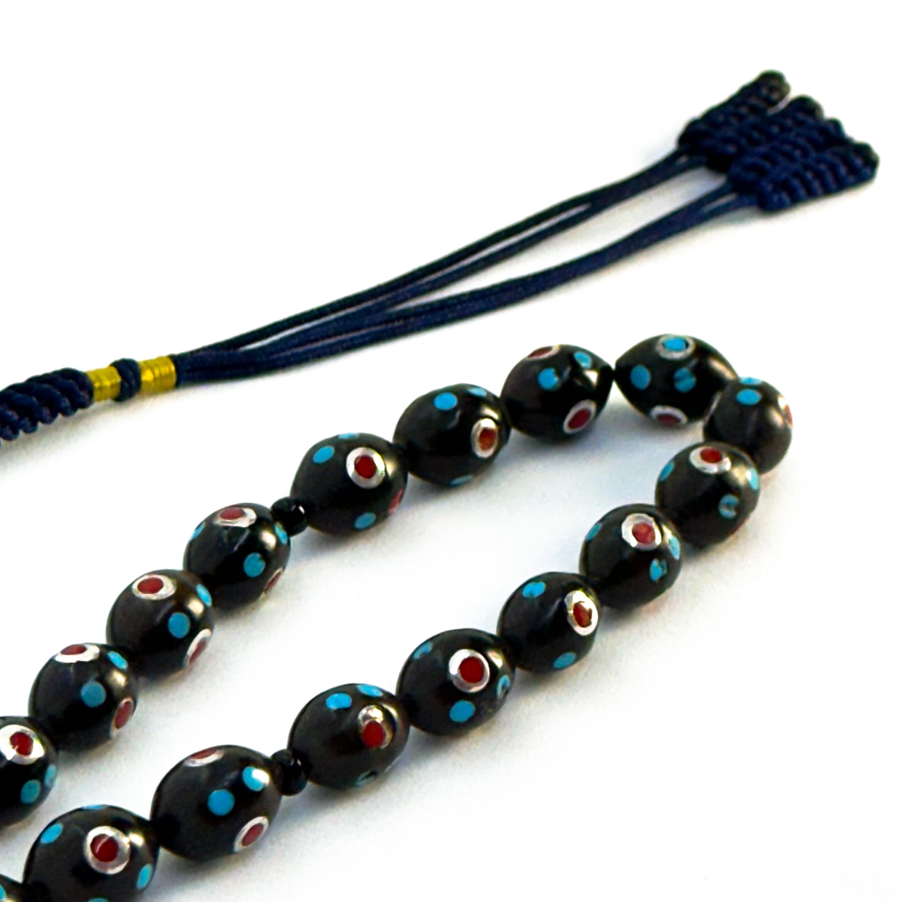 سبحة كوك اسود مطعم 8 mm 45 beads