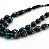 سبحة كوك اسود مطعم 8 mm 45 beads