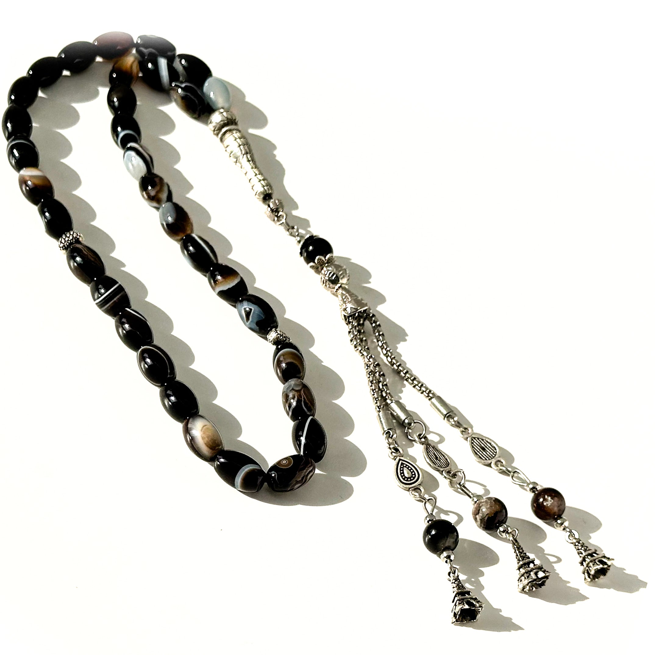سبحة عقيق كبدي  شرابه خليجي 10 mm 33 beads