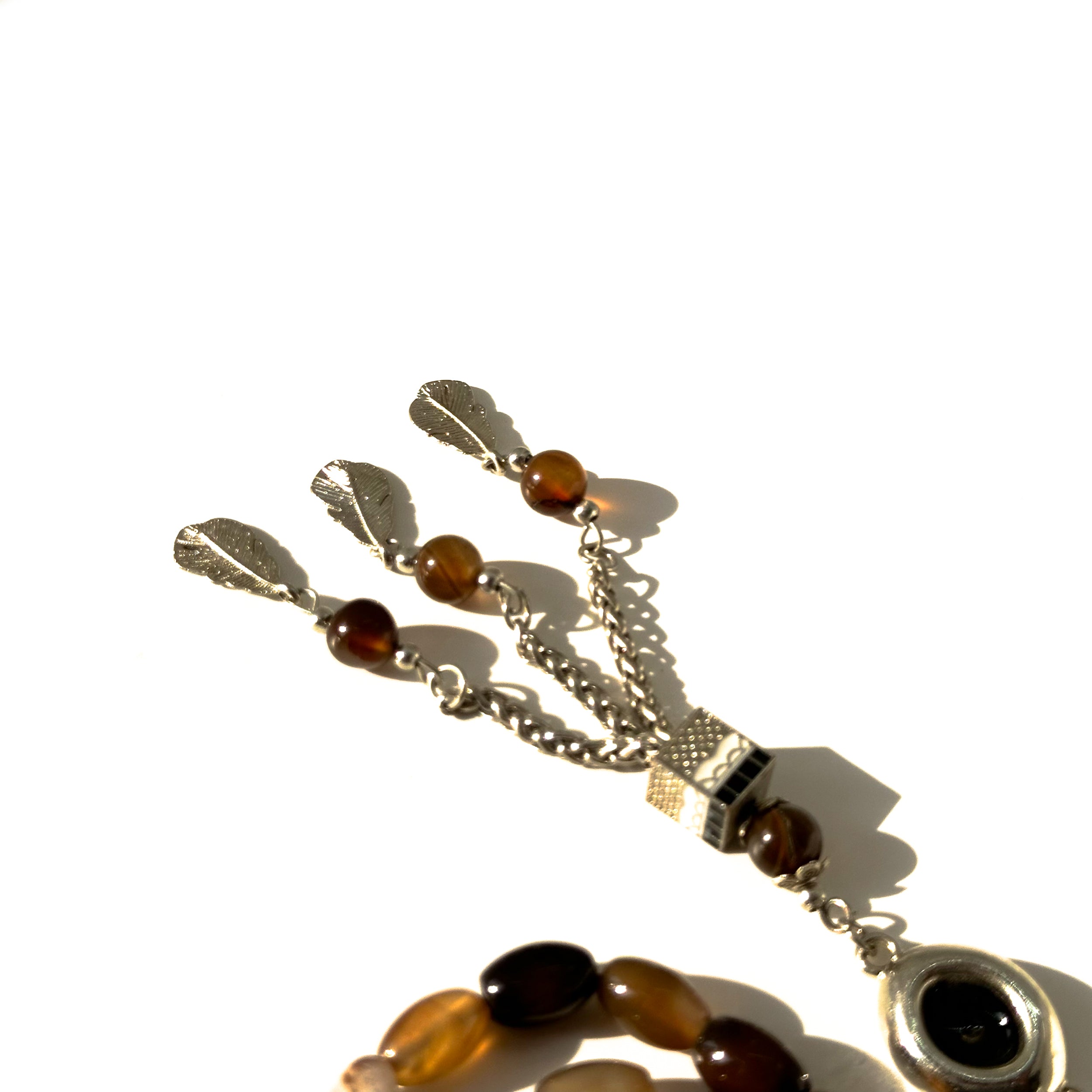 سبحة عقيق كبدي  شرابه خليجي 10 mm 33 beads